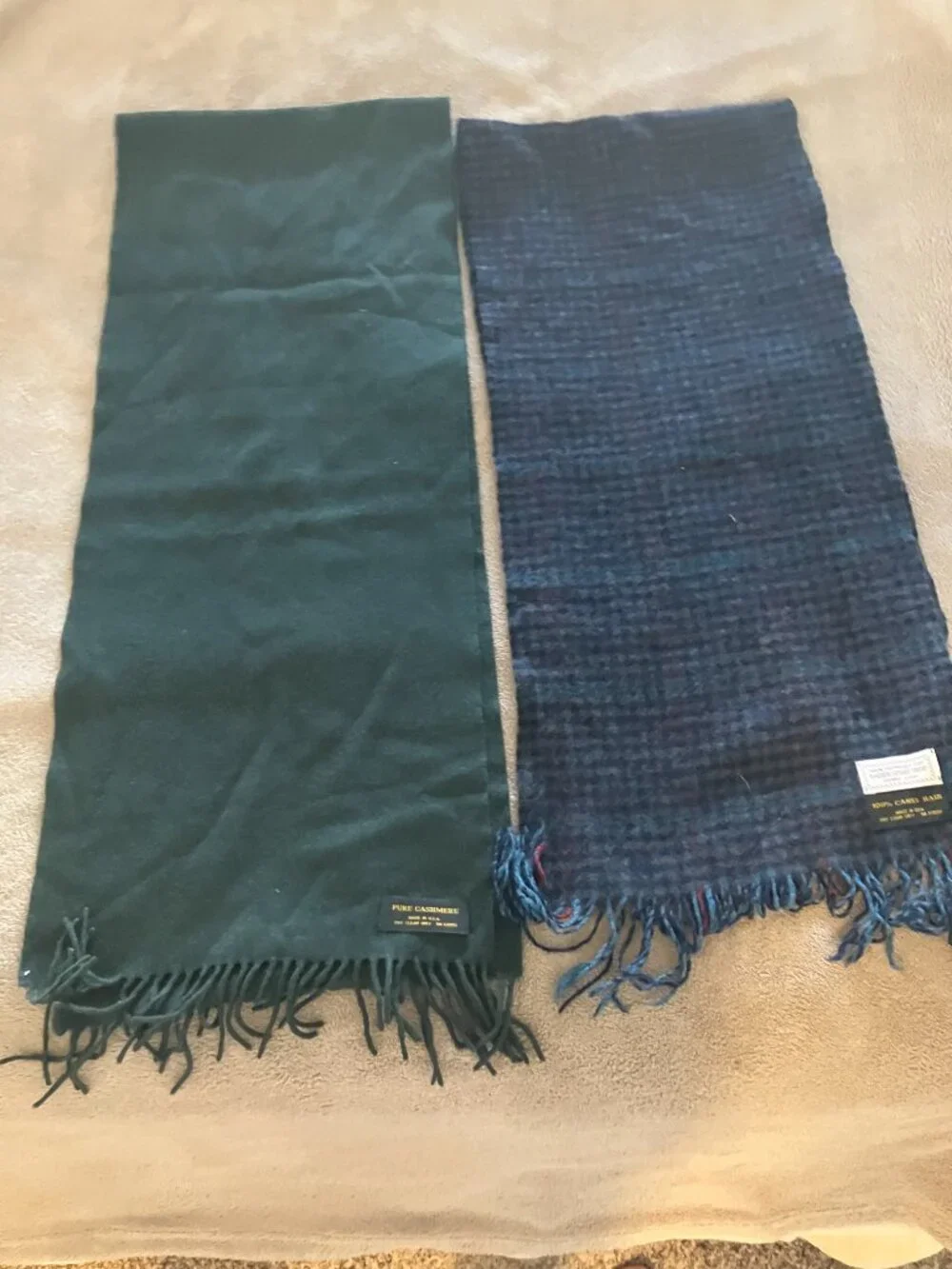 Darien Sport Shop 1. Pure Cashmere Scarf Hunter Greene 2. Houndstooh Camel Hair